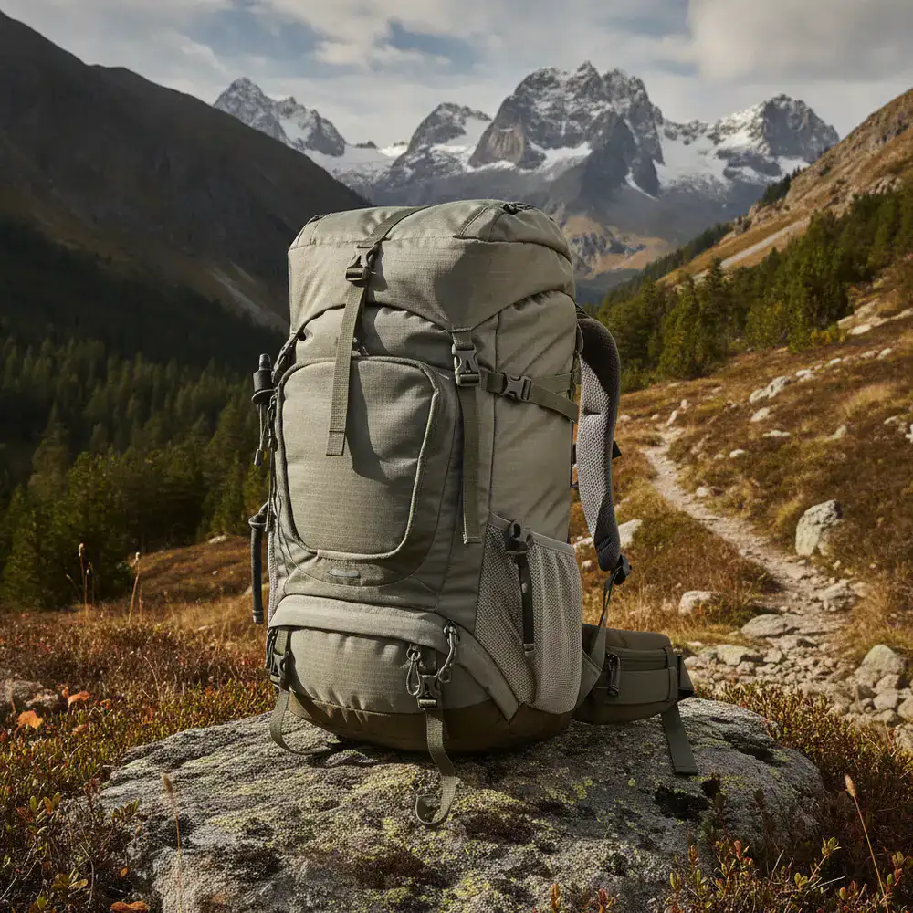 A technical hiking backpack